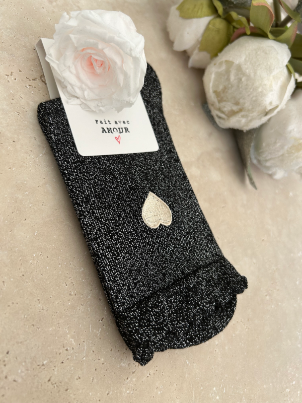 Chaussettes pailletées noires
