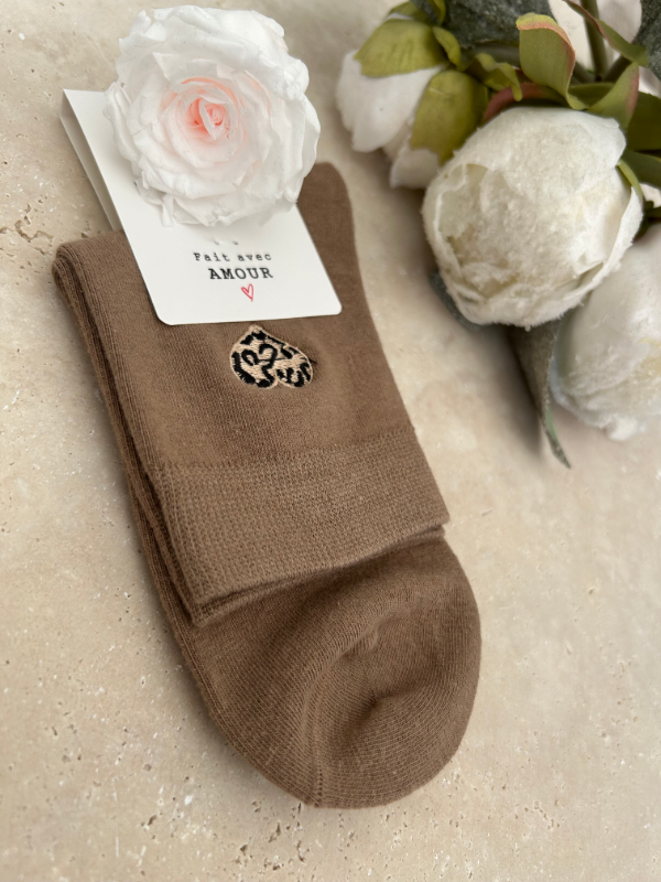 Chaussettes taupe léo
