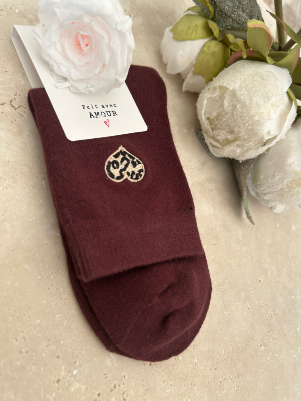 Chaussettes bordeaux léo