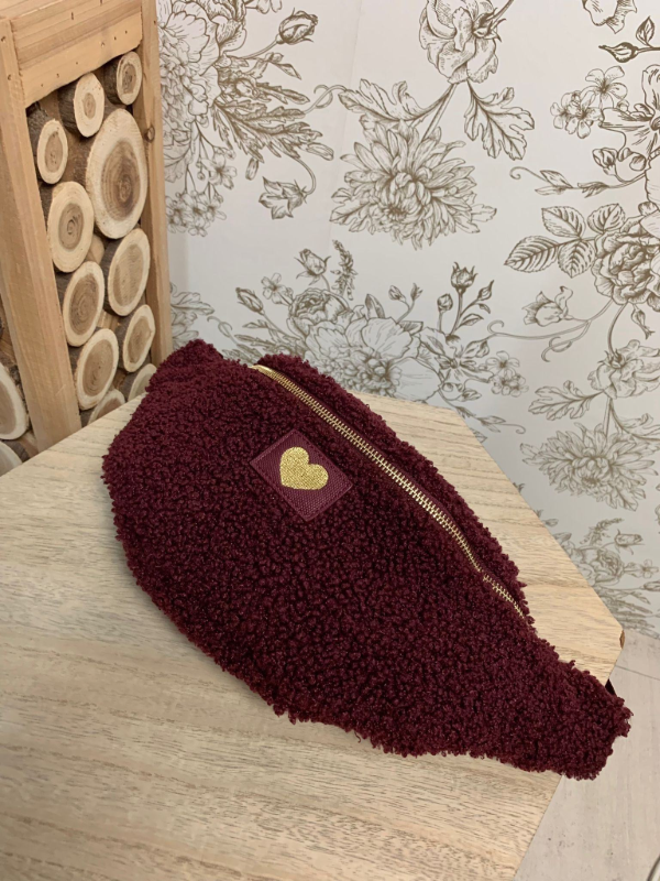 Sac banane moumoute bordeaux