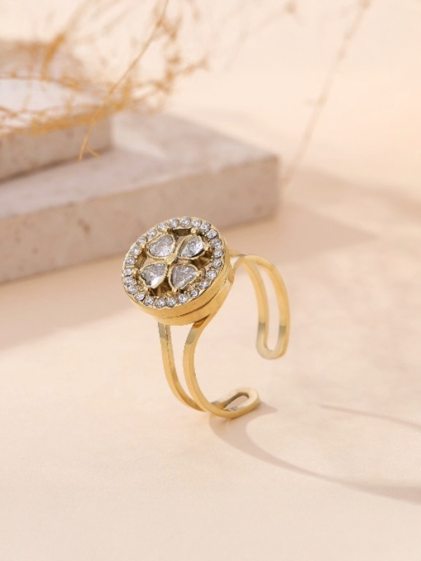 Bague rotative trèfle gold